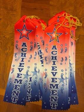 Red White and Blue Star Achievement Award Ribbons - Set of 20